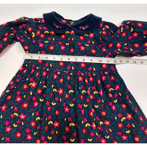 VINTAGE GYMBOREE RAINBOW TAG Girls Medium 2-3 Years Old CORDUROY FLORAL DRESS - Picture 5 of 12